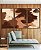 Trio de Quadros Abstrato Efeito Pintura Cor Marrom Pêssego Canvas Moldura - Imagem 5