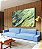 Quadro Horizontal Abstrato Cinza Verde Turquesa Canvas Moldura - Imagem 5