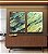Duo de Quadros Abstrato Cinza Verde Turquesa Canvas Moldura - Imagem 2
