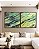 Duo de Quadros Quadrados Abstrato Cinza Verde Turquesa Canvas Moldura - Imagem 5