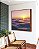 Quadro Quadrado Pôr do Sol Rosa Lilás Mar Ondulado Canvas Moldura - Imagem 2