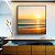 Quadro Quadrado Nascer do Sol Mar Prateado Praia Canvas Moldura - Imagem 4