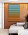 Quadro Vertical Abstrato Degradê Listras Azul Turquesa Laranja Canvas Moldura - Imagem 5