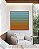 Quadro Quadrado Abstrato Degradê Listras Azul Turquesa Laranja Canvas Moldura - Imagem 3