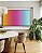 Quadro Horizontal Abstrato Degradê Amarelo Rosa Azul Turquesa Canvas Moldura - Imagem 3