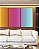 Trio de Quadros Abstrato Degradê Amarelo Rosa Azul Turquesa Canvas Moldura - Imagem 2