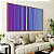 Duo de Quadros Abstrato Degradê Listras Lilás Roxo Rosa Azul Canvas Moldura - Imagem 5