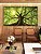 Trio de Quadros Estilizados Árvore Folhas Verdes Luzes Reflexos do Sol Paisagem Canvas Moldura - Imagem 5