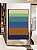 Quadro Vertical Abstrato Listras Azul Turquesa Laranja Canvas Moldura - Imagem 1