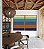 Duo de Quadros Abstrato Listras Azul Turquesa Laranja Canvas Moldura - Imagem 2