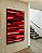 Quadro Vertical Abstrato Mosaico Geométrico Vermelho Vinho Preto Canvas Moldura - Imagem 2