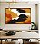 Quadro Horizontal Abstrato Efeito Pintura Cores Laranja Preto Branco Canvas Moldura - Imagem 2