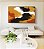 Quadro Horizontal Abstrato Efeito Pintura Cores Laranja Preto Branco Canvas Moldura - Imagem 4