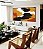 Quadro Horizontal Abstrato Efeito Pintura Cores Laranja Preto Branco Canvas Moldura - Imagem 5