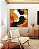 Quadro Quadrado Abstrato Efeito Pintura Cores Laranja Preto Branco Canvas Moldura - Imagem 2