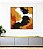 Quadro Quadrado Abstrato Efeito Pintura Cores Laranja Preto Branco Canvas Moldura - Imagem 4
