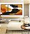 Trio de Quadros Abstrato Efeito Pintura Cores Laranja Preto Branco Canvas Moldura - Imagem 4