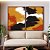 Duo de Quadros Abstrato Efeito Pintura Cores Laranja Preto Branco Canvas Moldura - Imagem 4
