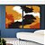 Duo de Quadros Abstrato Efeito Pintura Cores Laranja Preto Branco Canvas Moldura - Imagem 3