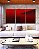 Trio de Quadros Abstrato Degradê Vermelho Vinho Efeito Canvas Moldura - Imagem 1
