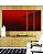 Trio de Quadros Estilizados Abstrato Degradê Vermelho Vinho Efeito Canvas Moldura - Imagem 1