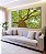 Trio de Quadros Árvore Luz Natural Folhas Verdes Canvas Moldura - Imagem 3