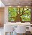 Duo de Quadros Árvore Luz Natural Folhas Verdes Canvas Moldura - Imagem 1