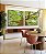 Duo de Quadros Quadrados Árvore Luz Natural Folhas Verdes Canvas Moldura - Imagem 2