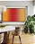 Quadro Horizontal Abstrato Degradê Amarelo Âmbar Coral Canvas Moldura - Imagem 3