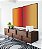 Duo de Quadros Abstrato Degradê Amarelo Âmbar Coral Canvas Moldura - Imagem 2