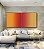Duo de Quadros Quadrados Abstrato Degradê Amarelo Âmbar Coral Canvas Moldura - Imagem 3