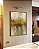 Quadro Vertical Abstrato Amarelo Dourado Cinza Pedra Canvas Moldura - Imagem 2