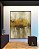 Quadro Vertical Abstrato Amarelo Dourado Cinza Pedra Canvas Moldura - Imagem 1