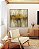 Quadro Quadrado Abstrato Amarelo Dourado Cinza Pedra Canvas Moldura - Imagem 2