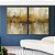 Duo de Quadros Abstrato Amarelo Dourado Cinza Pedra Canvas Moldura - Imagem 2