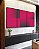 Trio de Quadros Abstrato Geométrico Degradê Rosa Cinza Canvas Moldura - Imagem 4