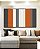 Quadro Horizontal Abstrato Listras Laranja Branco Cinza Canvas Moldura - Imagem 3