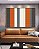 Quadro Horizontal Abstrato Listras Laranja Branco Cinza Canvas Moldura - Imagem 5