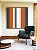 Quadro Quadrado Abstrato Listras Laranja Branco Cinza Canvas Moldura - Imagem 1