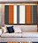 Trio de Quadros Estilizados Abstrato Listras Laranja Branco Cinza Canvas Moldura - Imagem 5