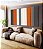 Trio de Quadros Estilizados Abstrato Listras Laranja Branco Cinza Canvas Moldura - Imagem 2