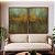 Duo de Quadros Abstrato Verde Marrom Dourado Canvas Moldura - Imagem 4