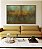 Duo de Quadros Abstrato Verde Marrom Dourado Canvas Moldura - Imagem 5