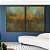 Duo de Quadros Abstrato Verde Marrom Dourado Canvas Moldura - Imagem 3