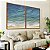 Duo de Quadros Mar Azul Calmo Litoral Praia Natureza Canvas Moldura - Imagem 5