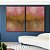 Duo de Quadros Abstrato Rosa Dourado Marrom Canvas Moldura - Imagem 1