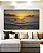 Quadro Horizontal Pôr do Sol Dourado Mar Azul Calmo Canvas Moldura - Imagem 5