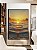 Quadro Vertical Pôr do Sol Dourado Mar Azul Calmo Canvas Moldura - Imagem 4