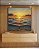 Quadro Quadrado Pôr do Sol Dourado Mar Azul Calmo Canvas Moldura - Imagem 3