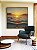 Quadro Quadrado Pôr do Sol Dourado Mar Azul Calmo Canvas Moldura - Imagem 2